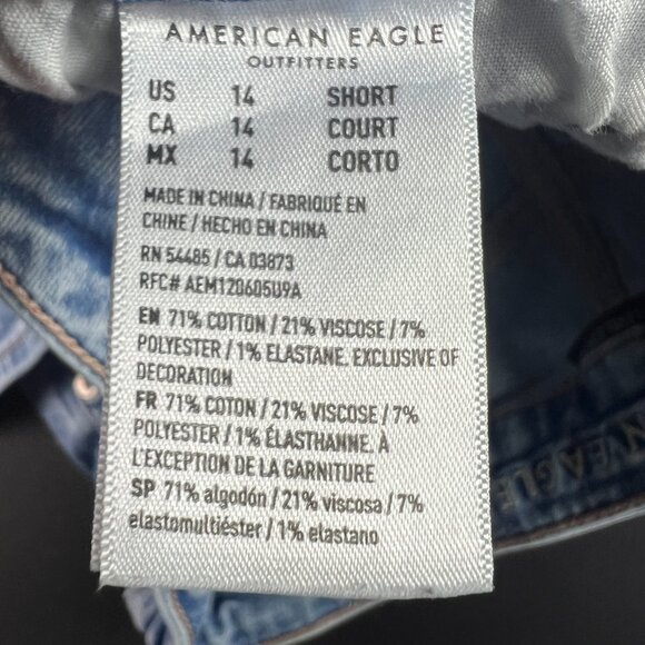 American Eagle Jeans Women's 32x27* Super High Rise Flare Blue Denim Tag 14 S - Picture 7 of 16